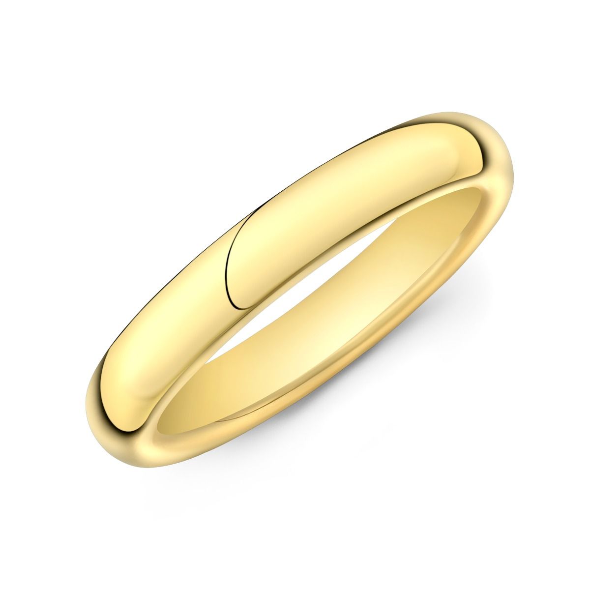 Classic Wedding Ring (3mm Comfort Fit) in Yellow Gold.