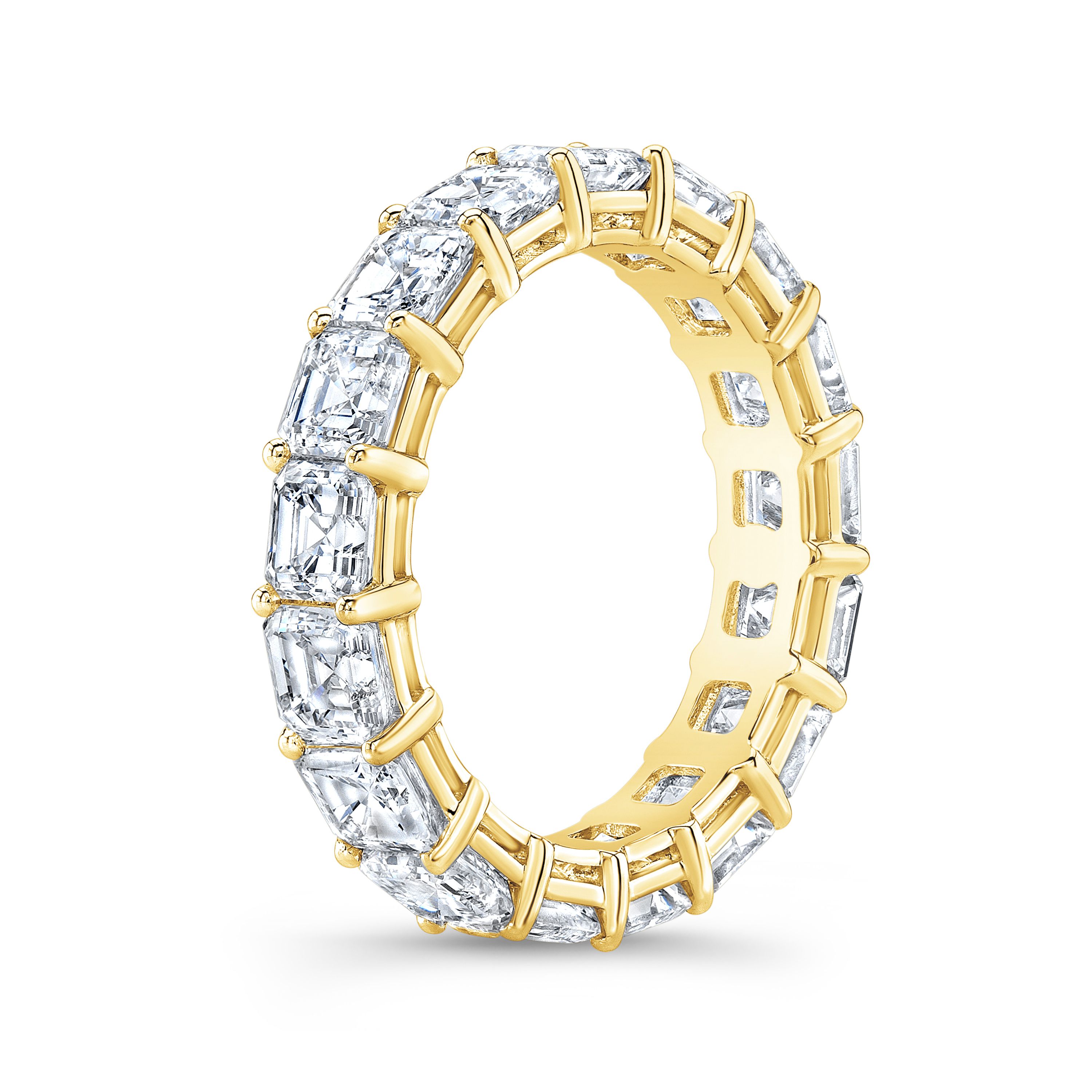 5ctw Lovely Asscher Natural Diamonds Prong Eternity Ring | Diamond Mansion