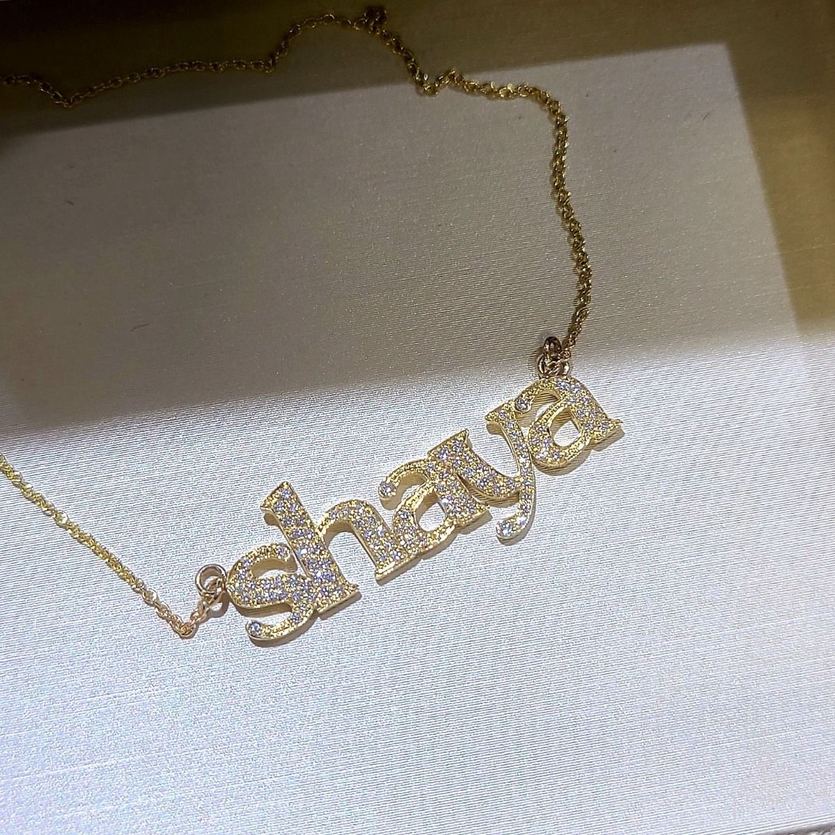 Personalized Name Necklace Custom Made Diamond Necklace Sparkle Name Chain 