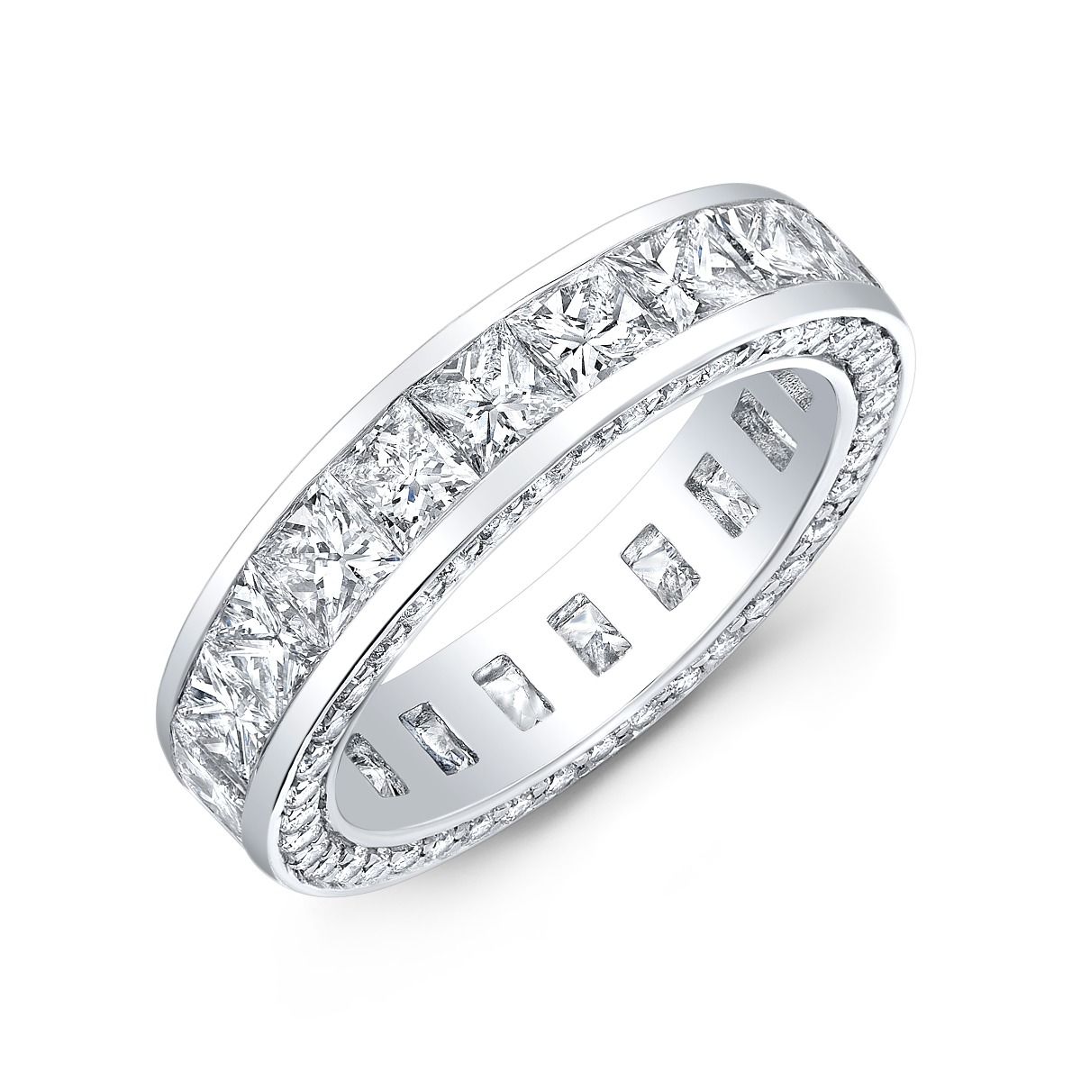 4.5 Carat Princess Cut Diamond Eternity Wedding Band ring
