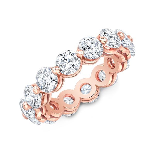 4 Carat Round Single prong Eternity Band in Rose Gold.