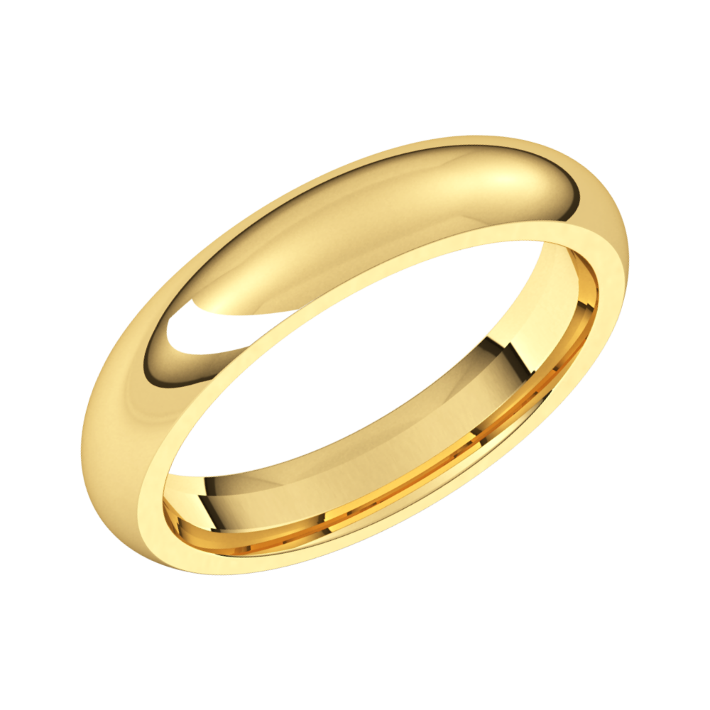 4mm Classic Wedding Ring In Yellow Gold 14K 18K