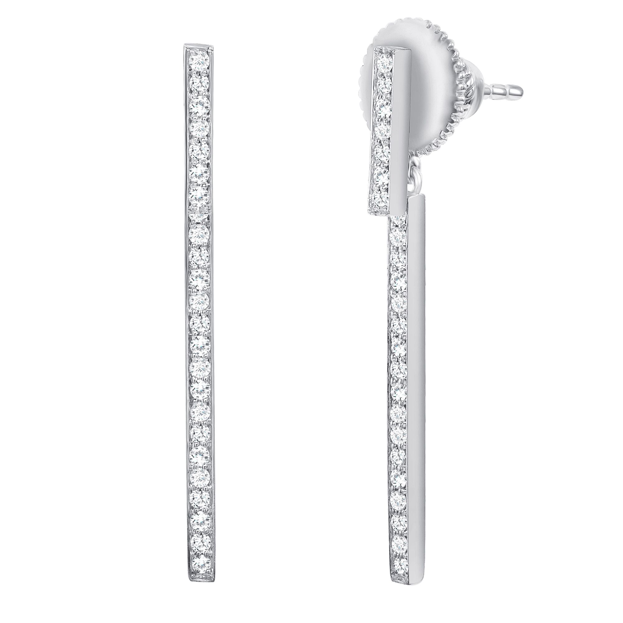 18ct Gold Diamond tennis earrings 1ct long drop – Cervin Blanc