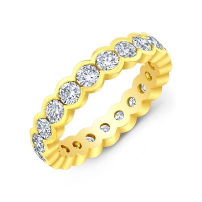 2 Carat Round Cut Half Bezel Eternity