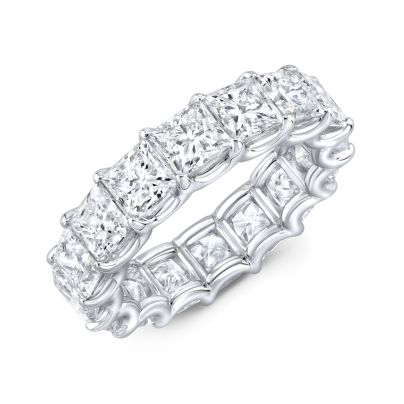 This beautiful 6.5 Carat Princess U-Prong Eternity Band in white gold.