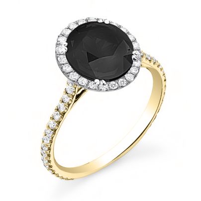 Details about   9k Solid Gold Black Diamond Engagement Ring Round Cut Solitaire Diamond Ring 