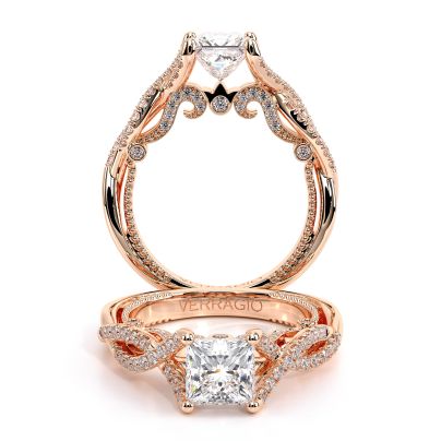 Hand Engraved Rose Gold Engagement Rings | Diamond Mansion