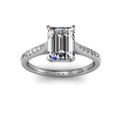 Prong Channel Setting Natural Diamonds Engagement Ring