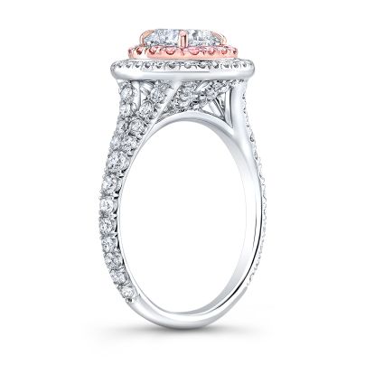 Radiant Cut Cathedral Style Channel-Set Engagement Ring with Accents
