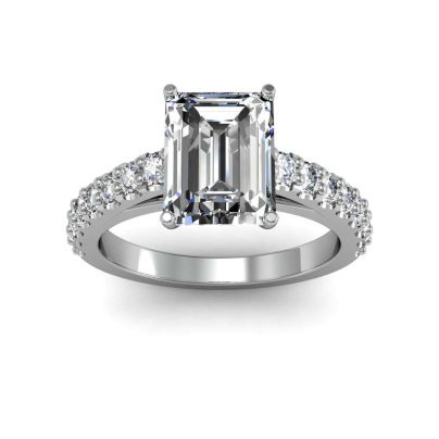 Pave Setting w/ Accents Natural Diamonds Engagement Ring