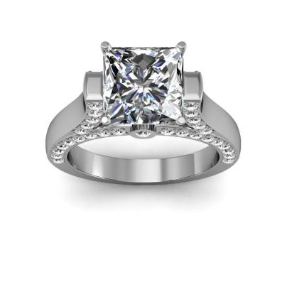 Cathedral Princess Cut Engagement Rings