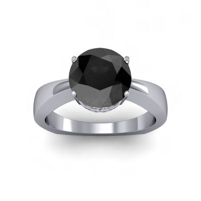 Details about   Black Diamond Ring Wedding Engagement 1.95 Carat Certified Round Cut AAA+