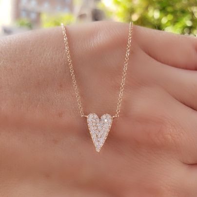 Long Heart Diamond Necklace