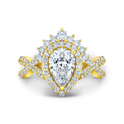 1.75 Carat 10k Rose Gold Pear Shape Morganite Engagement Ring Set Marq –  agemz