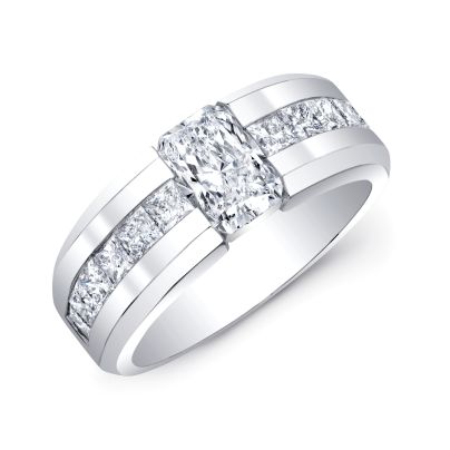 18k White Gold Custom Men's Diamond And Hammered Finish Wedding Band  #100611 - Seattle Bellevue | Joseph Jewelry