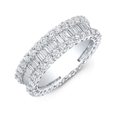 unique baguette eternity band with round side diamonds