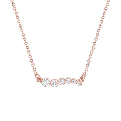 Rose Gold Up, Up & Away Diamond Bar Necklace