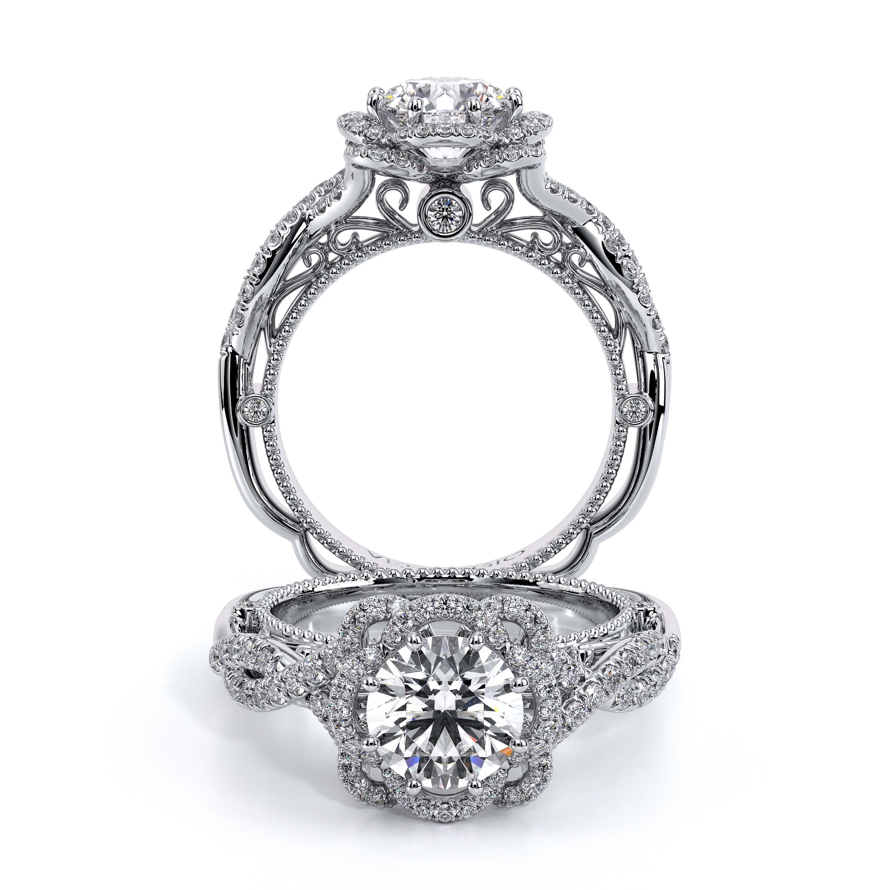 0.50 Ct. SGL Certified Diamond I2/G-H Double Halo Ring in 9K White Gold -  M3867305 - TJC