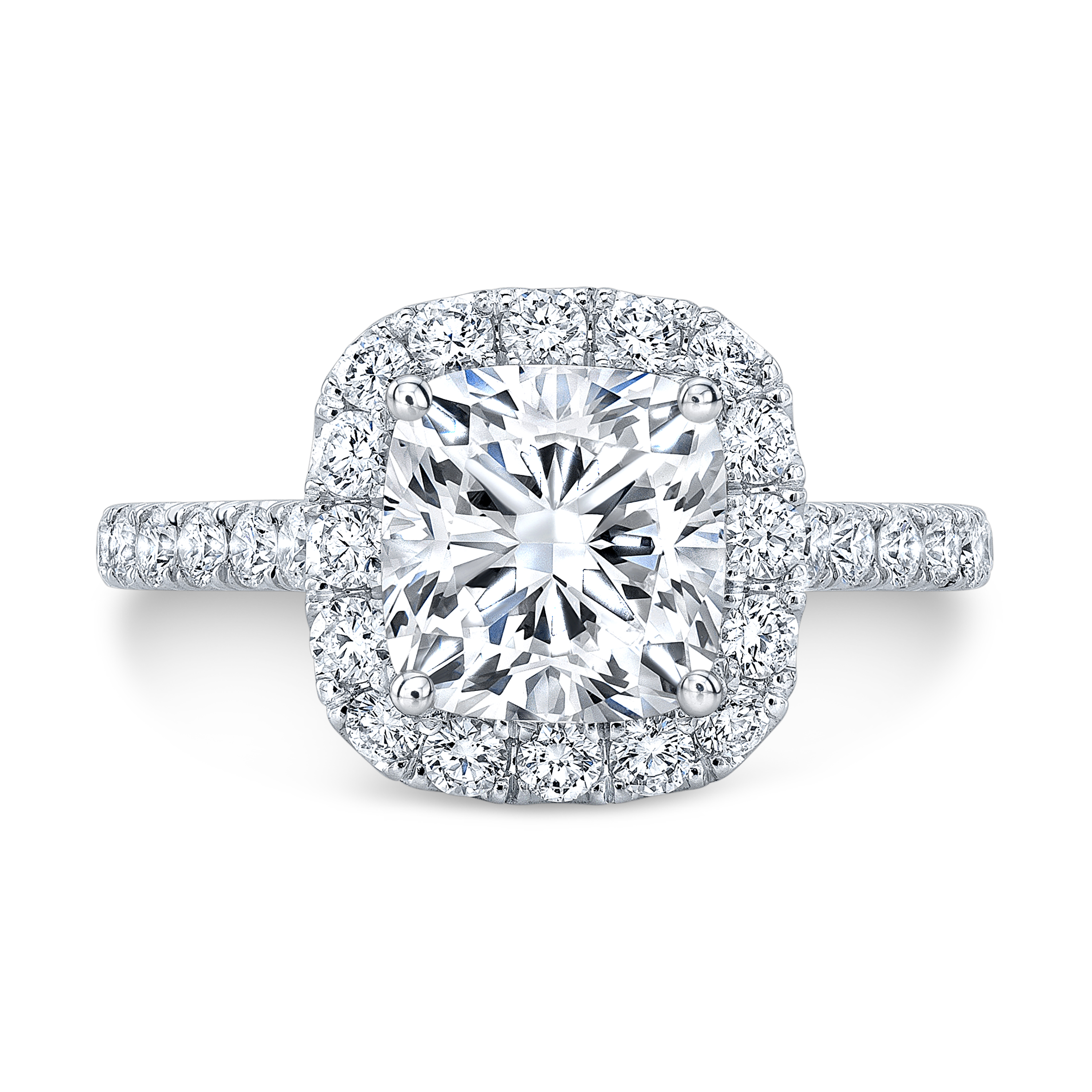 Cushion Halo Engagement Ring