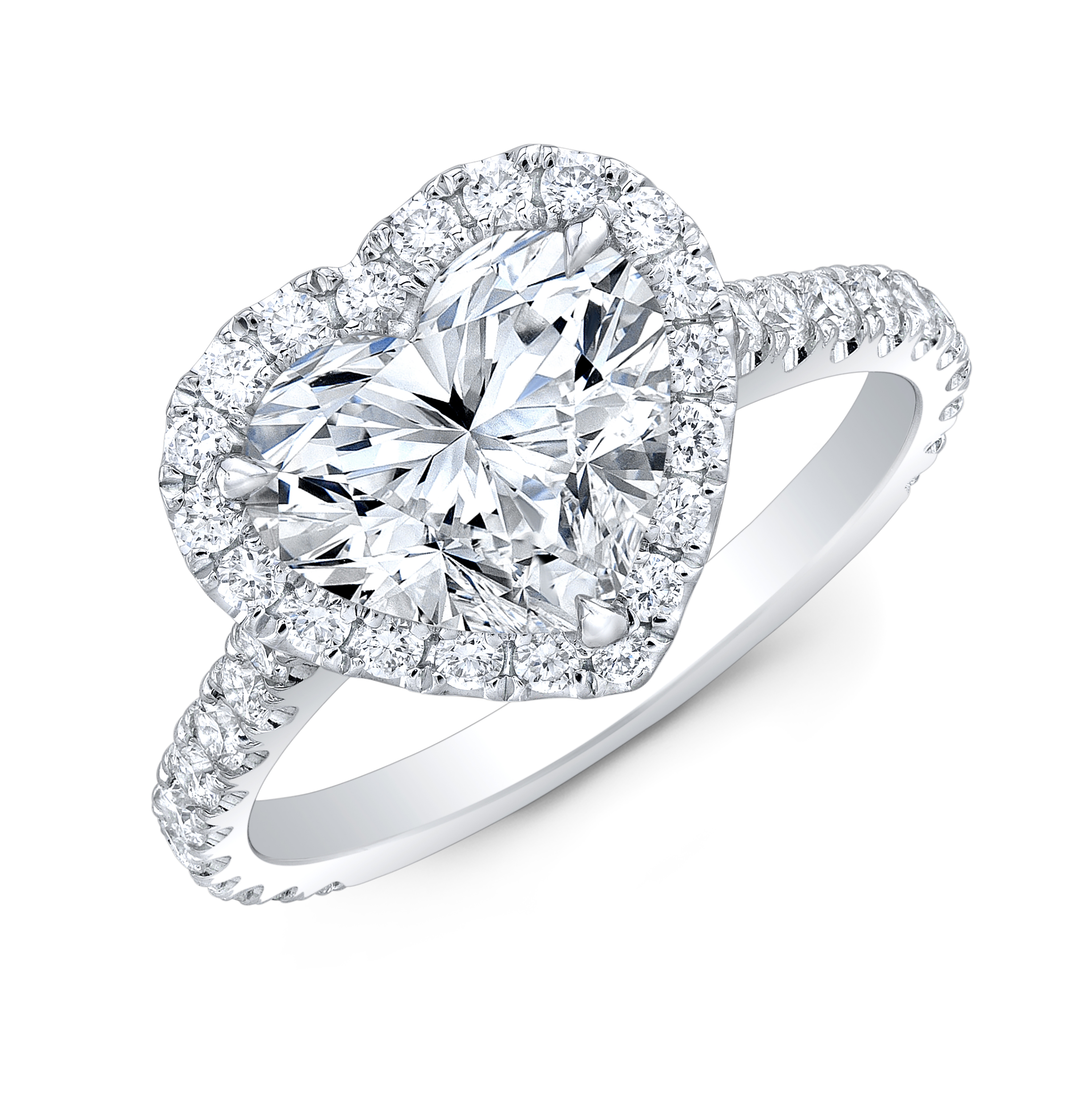 Heart Shape Halo Engagement Ring