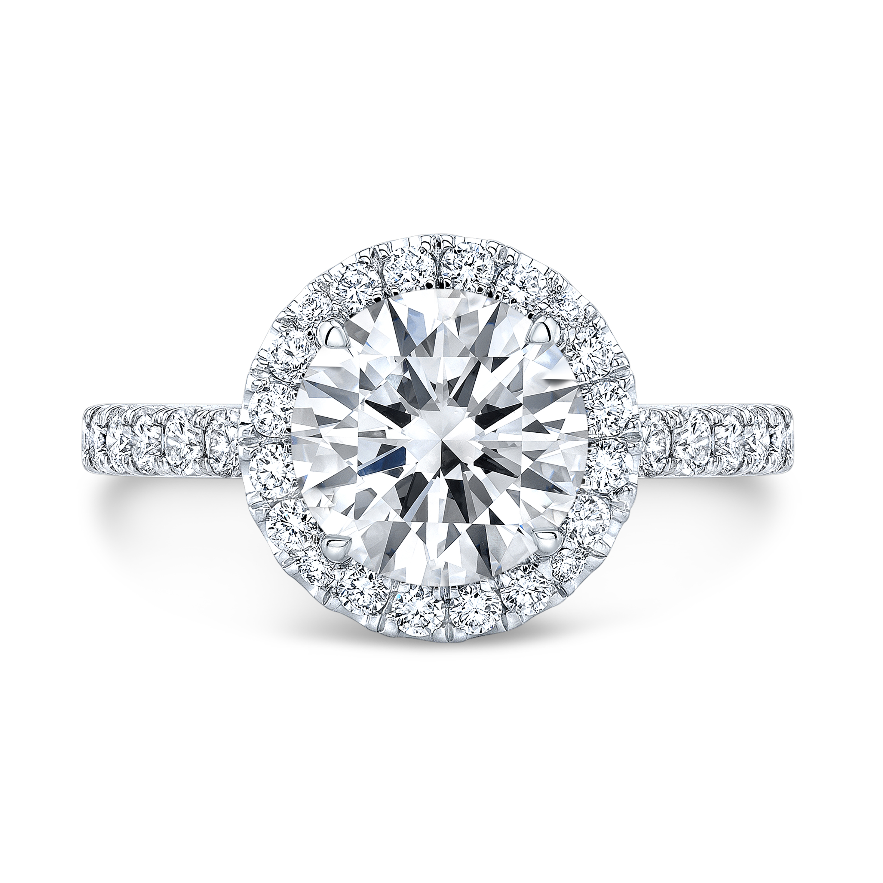 Round Cut Halo Engagement Ring