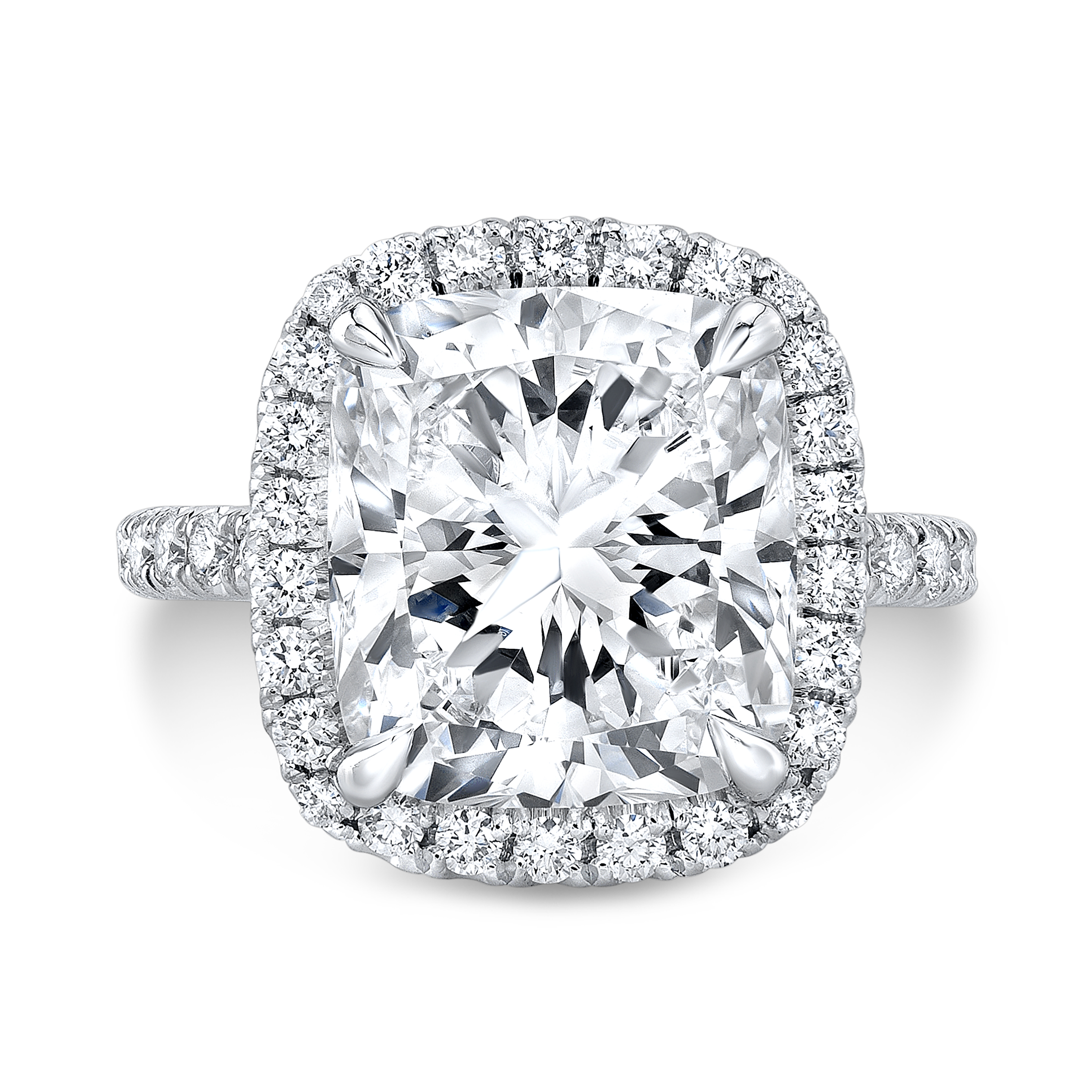 Diamond Cushion Cut Halo Vintage Engagement Ring • Brooks Diamonds