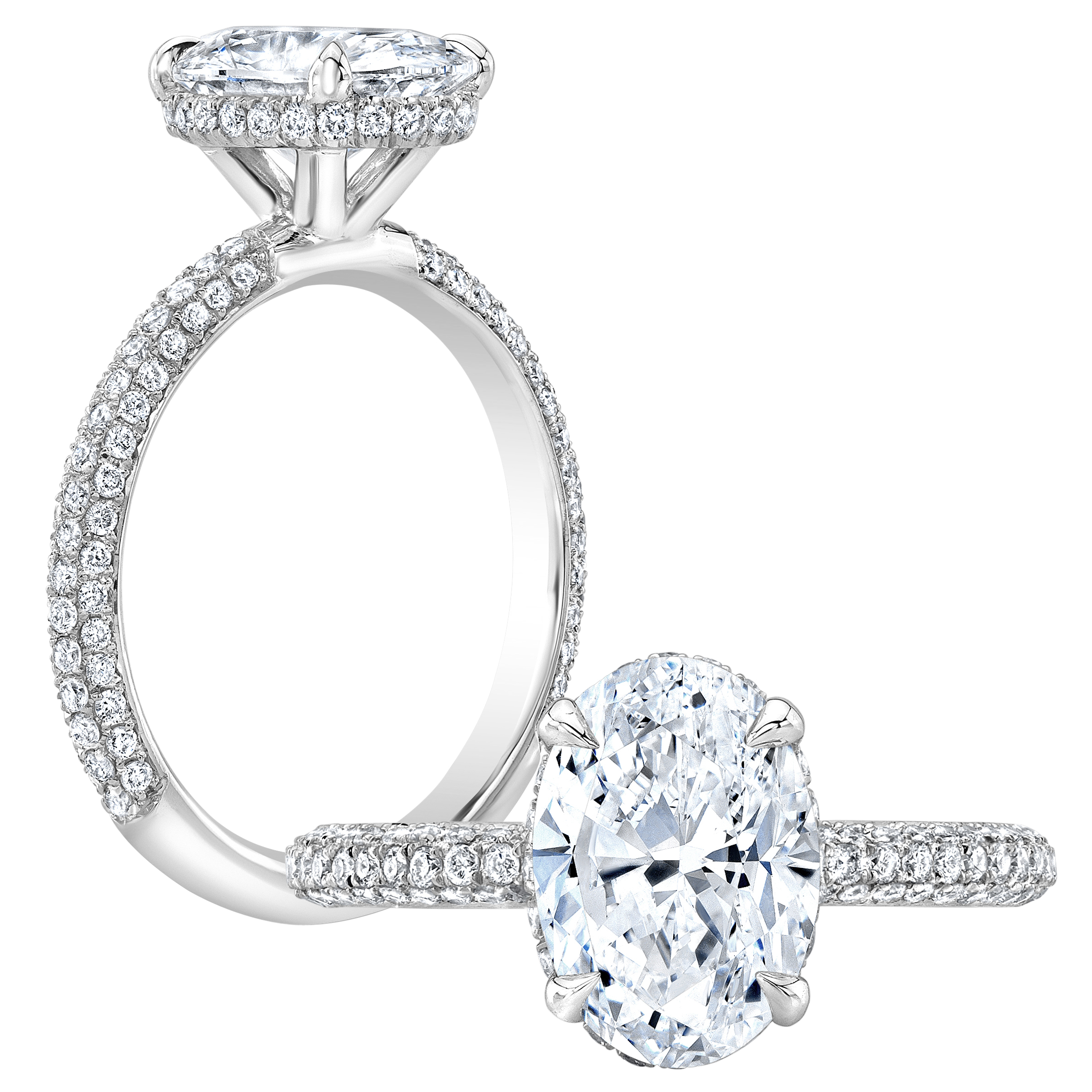 Oval Diamond Hidden Halo Engagement Ring #105126 - Seattle Bellevue |  Joseph Jewelry
