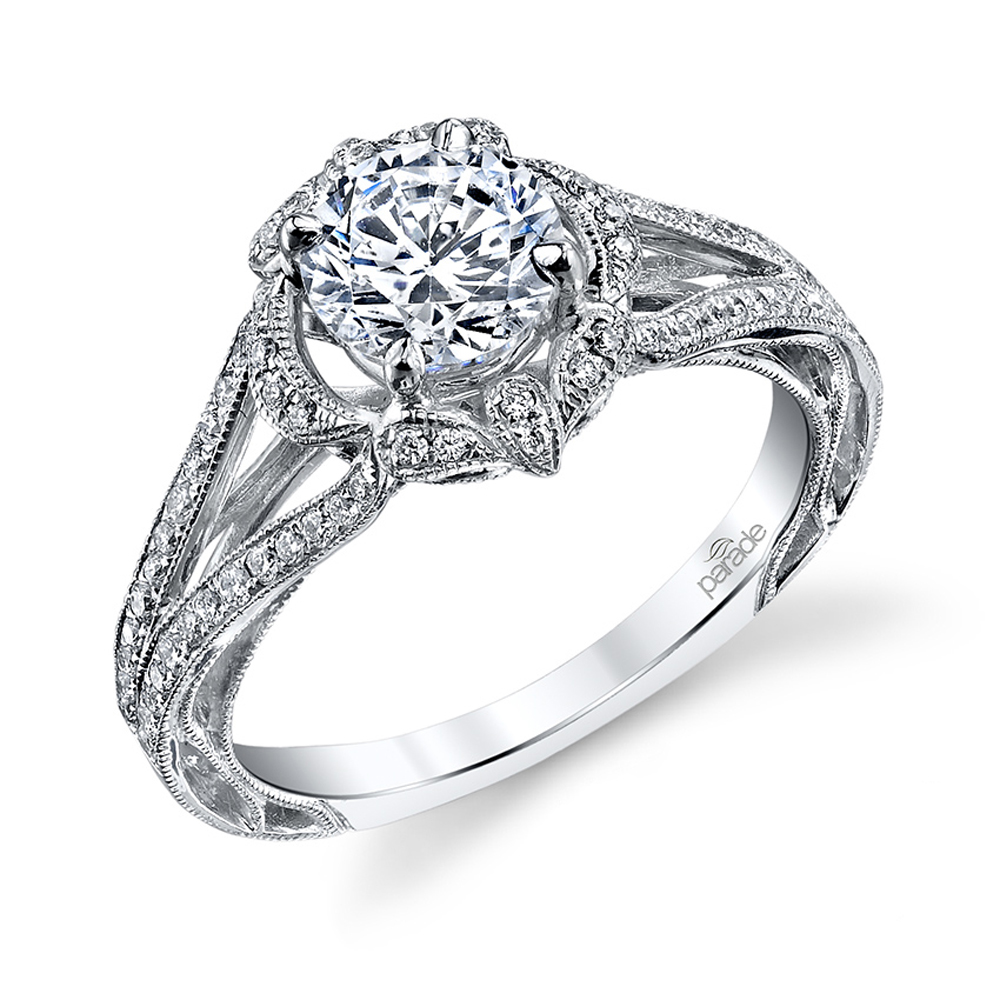 1.24 Ct. Cushion Cut Natural Diamond Parade Design Hera Bridal Bloom Halo Split R3194-R1