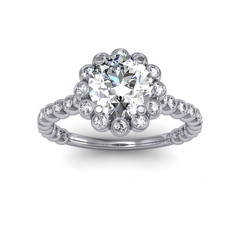 2.90 Ctw Halo Engagement Ring Round Center J Color VS2 GIA Certified 3 –  Kingofjewelry.com