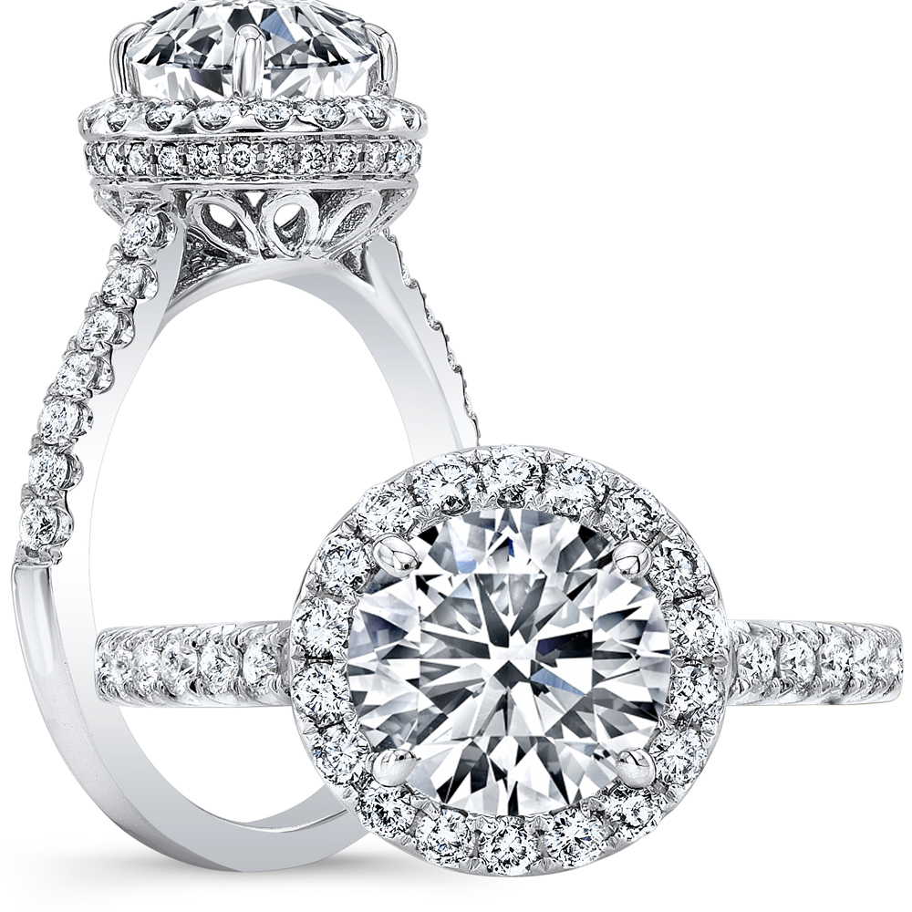 Evelyn Floating Prong 6ct Round Cut Lab Grown Diamond Engagement Ring 14k  White Gold – Brilani