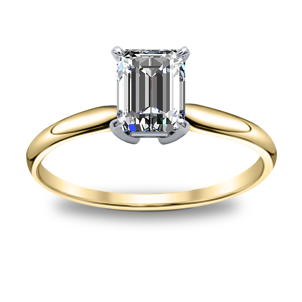 Forever 3.71 Ctw Emerald Cut Diamond Solitaire Engagement Ring Set 10k  White Gold – BrideStarCo
