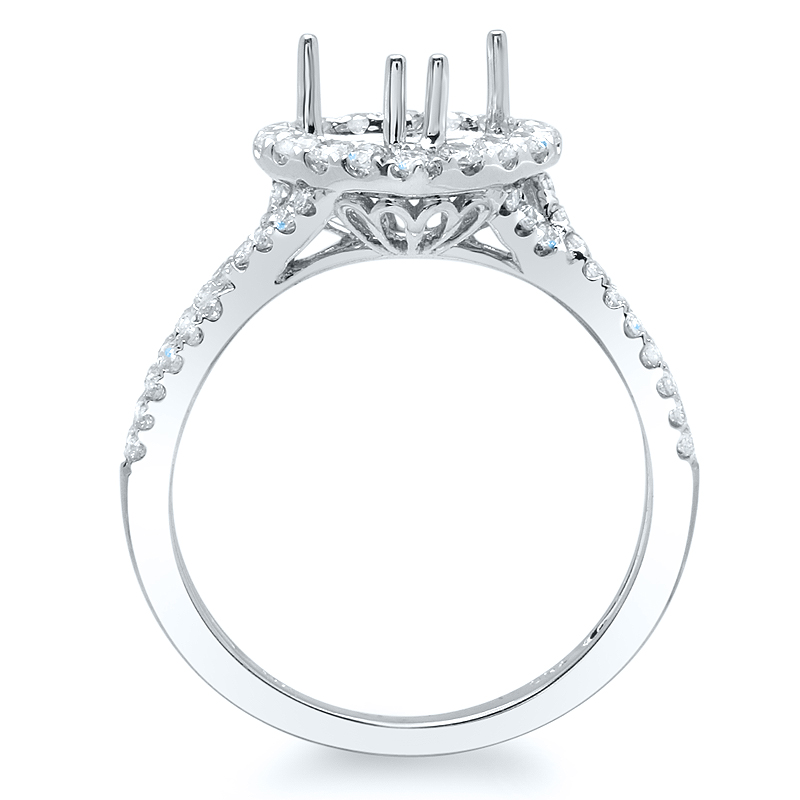 Heart Halo Pave Engagement Ring