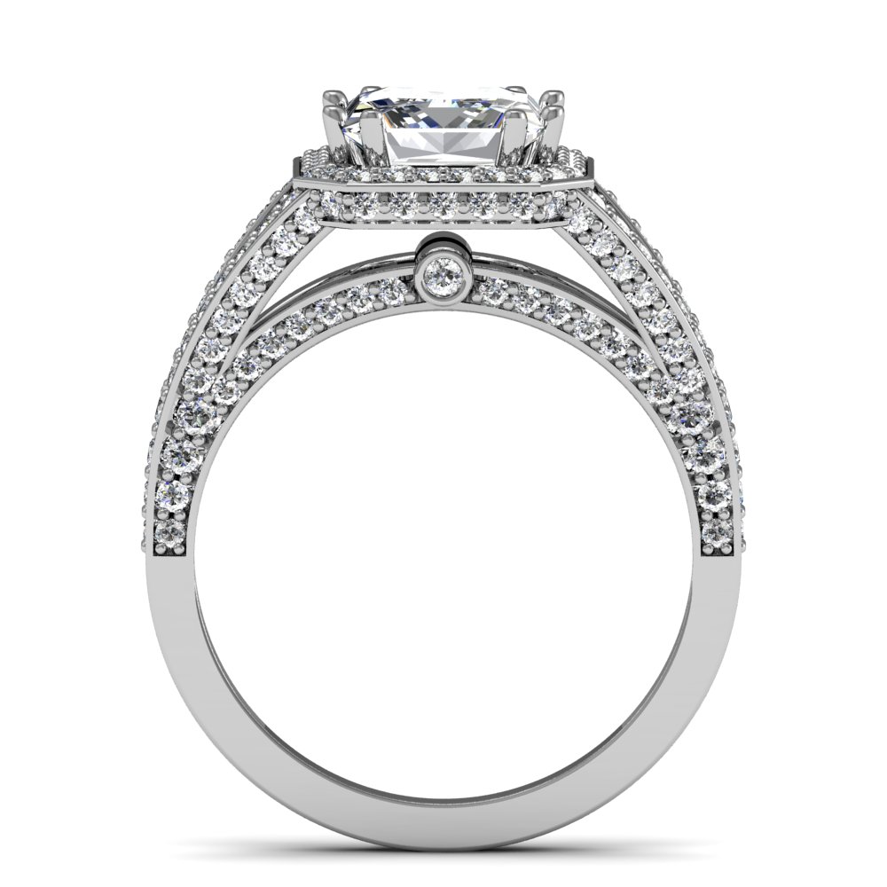Sided pave engagement ring