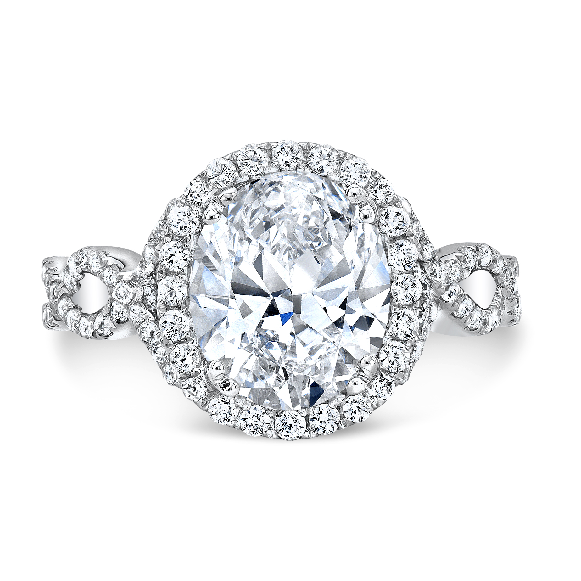 Halo Twisted Infinity Diamond Engagement Ring