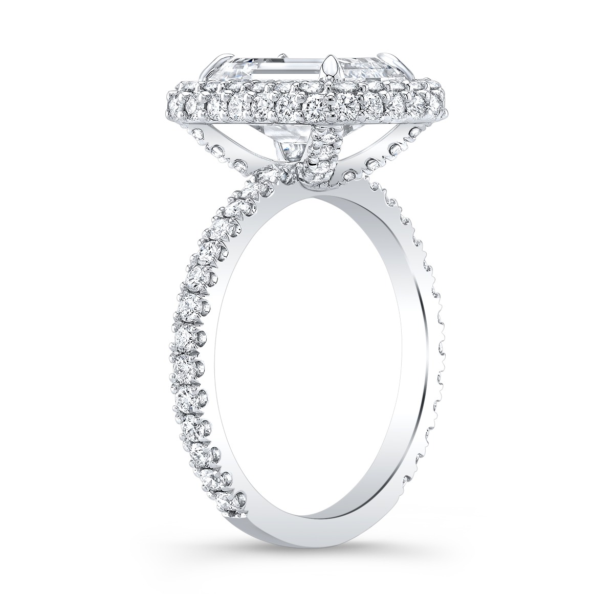 Halo Double Sided Pave Diamond Engagement Ring