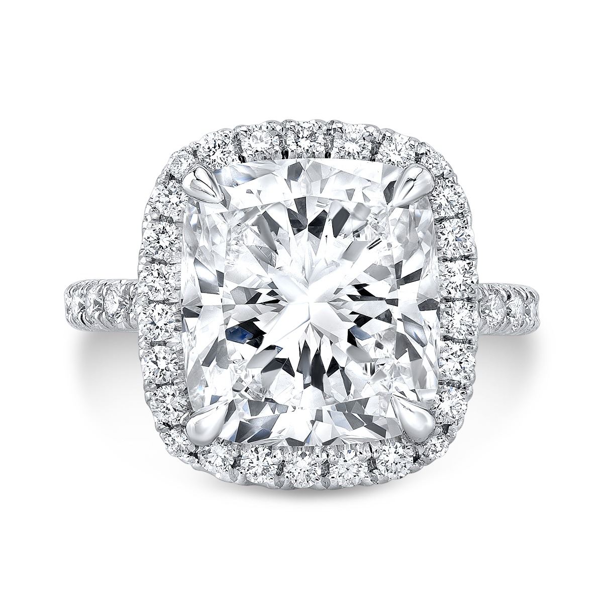 Halo Pave Cathedral Diamond Engagement Ring