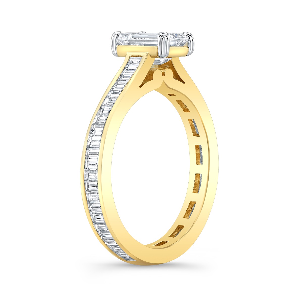 Channel Set Baguette Eternity Diamond Engagement Ring