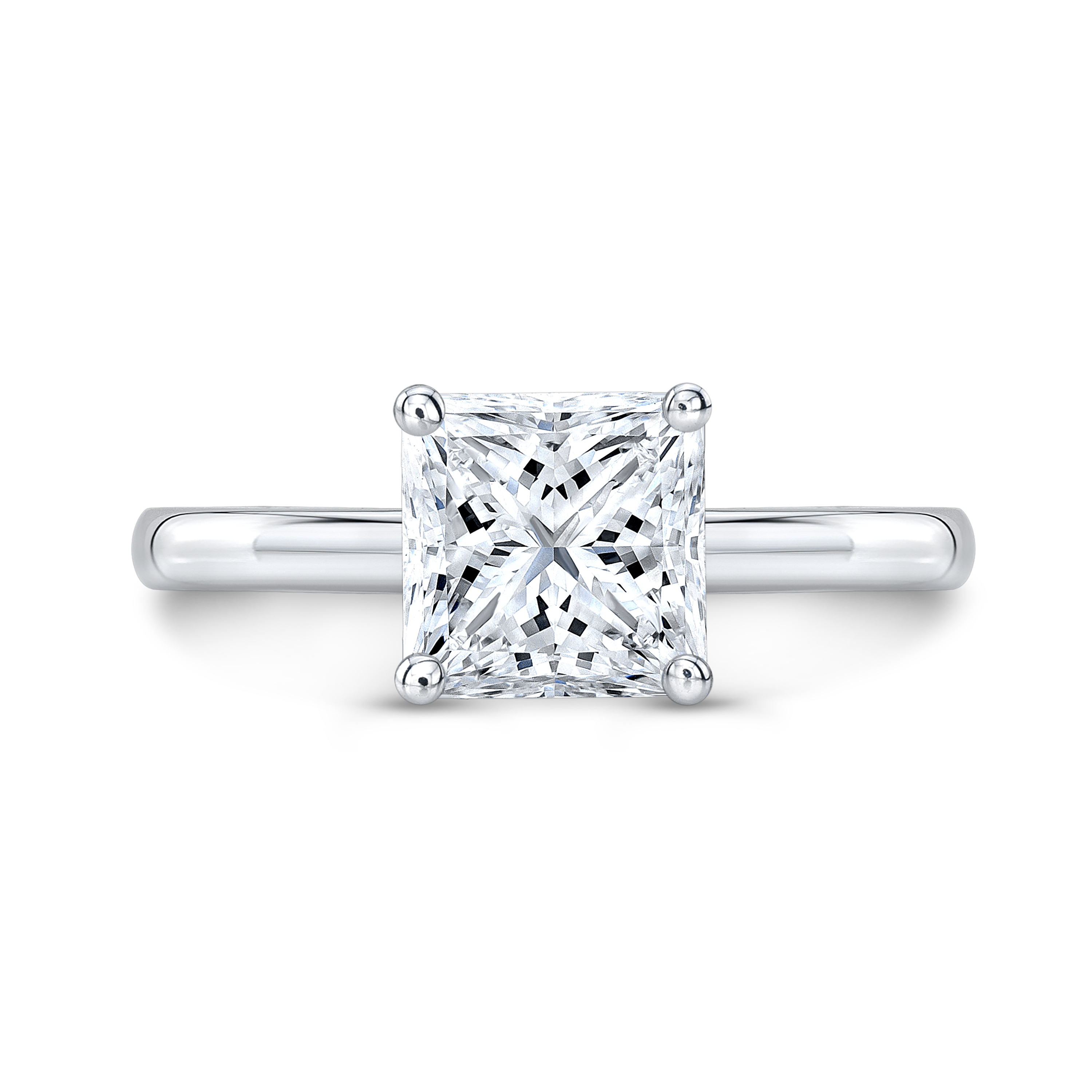 Princess Cut Diamond Ring, Pave Lab Grown Diamond Engagement Rings