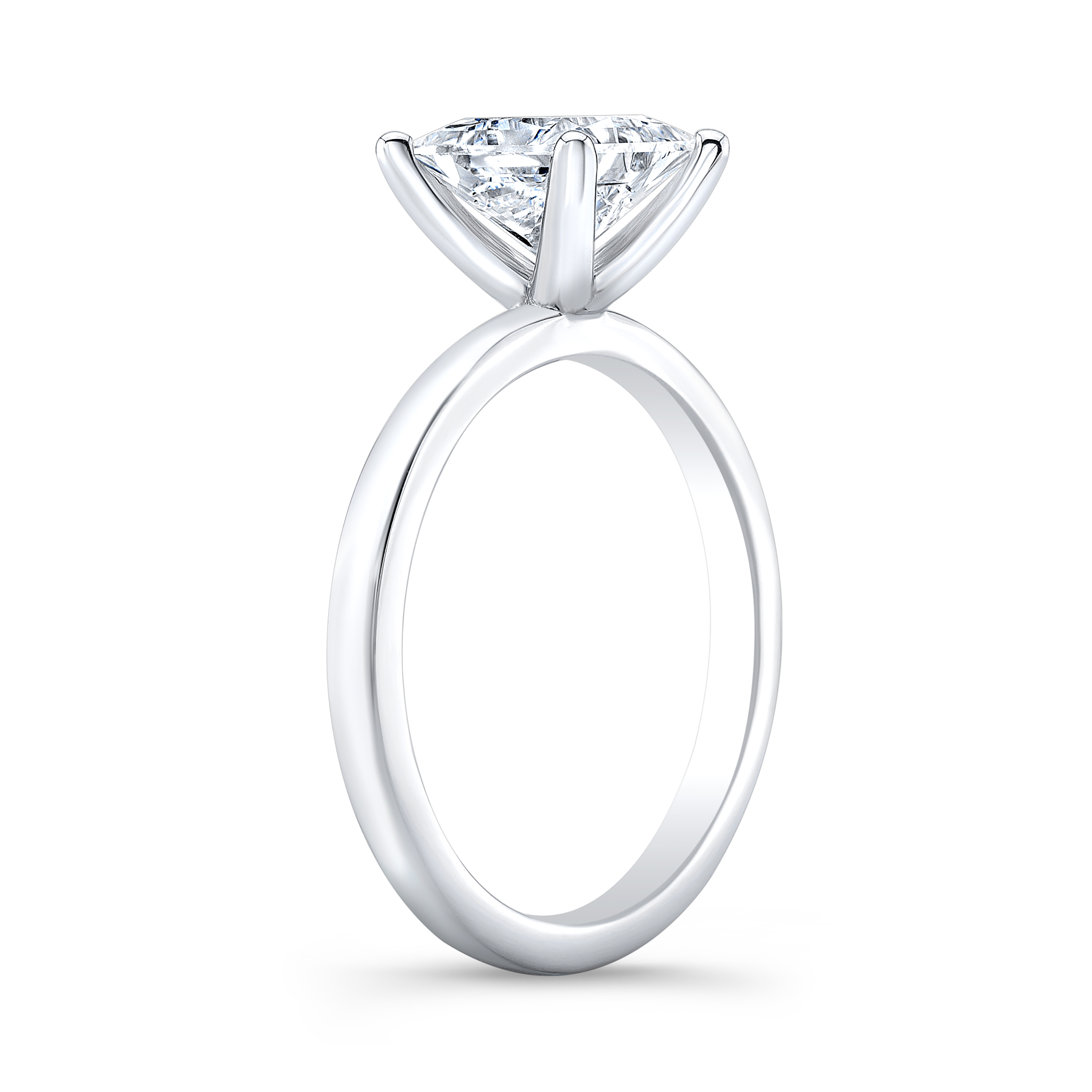 1ct. Princess cut Natural Diamond Classic 4 Prong Solitaire Engagement ...