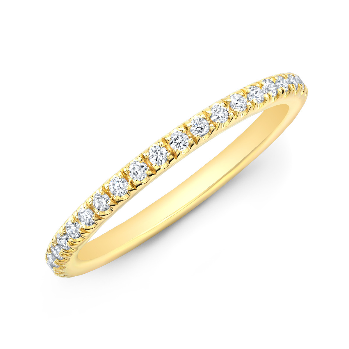 0.40 Carat Round Pave Diamond Wedding Band that goes 3/4 all the way.