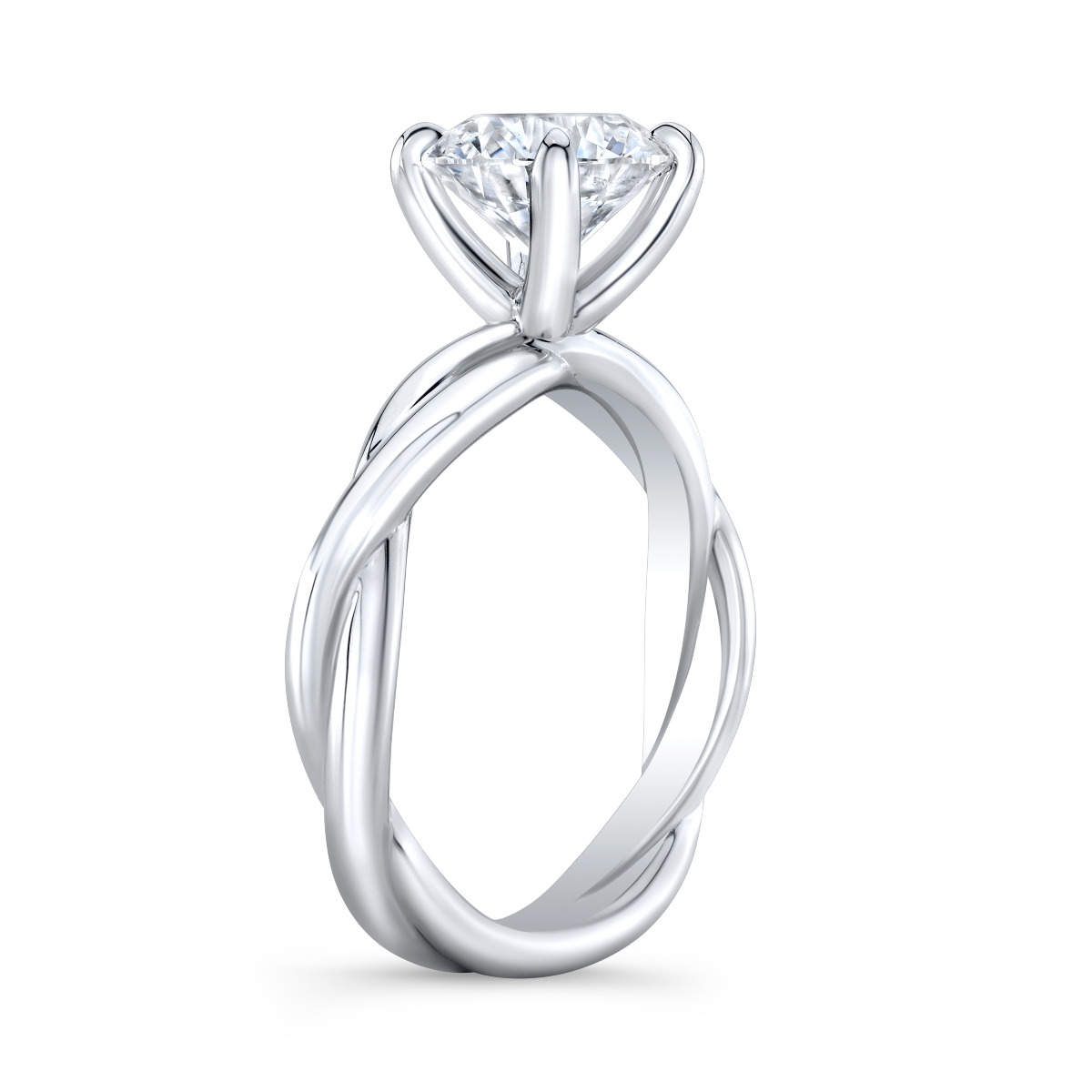 Twisted Rope Solitaire Diamond Engagement Ring