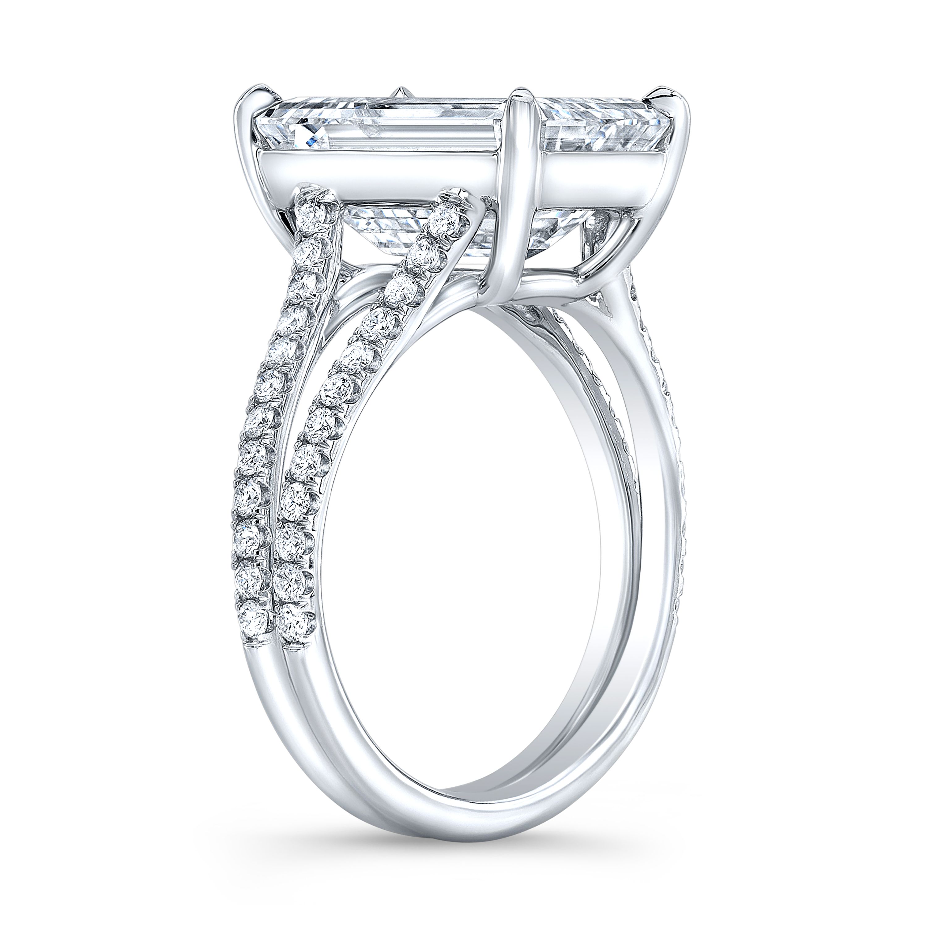 Natural Split Shank Pave Setting Diamond Engagement Ring