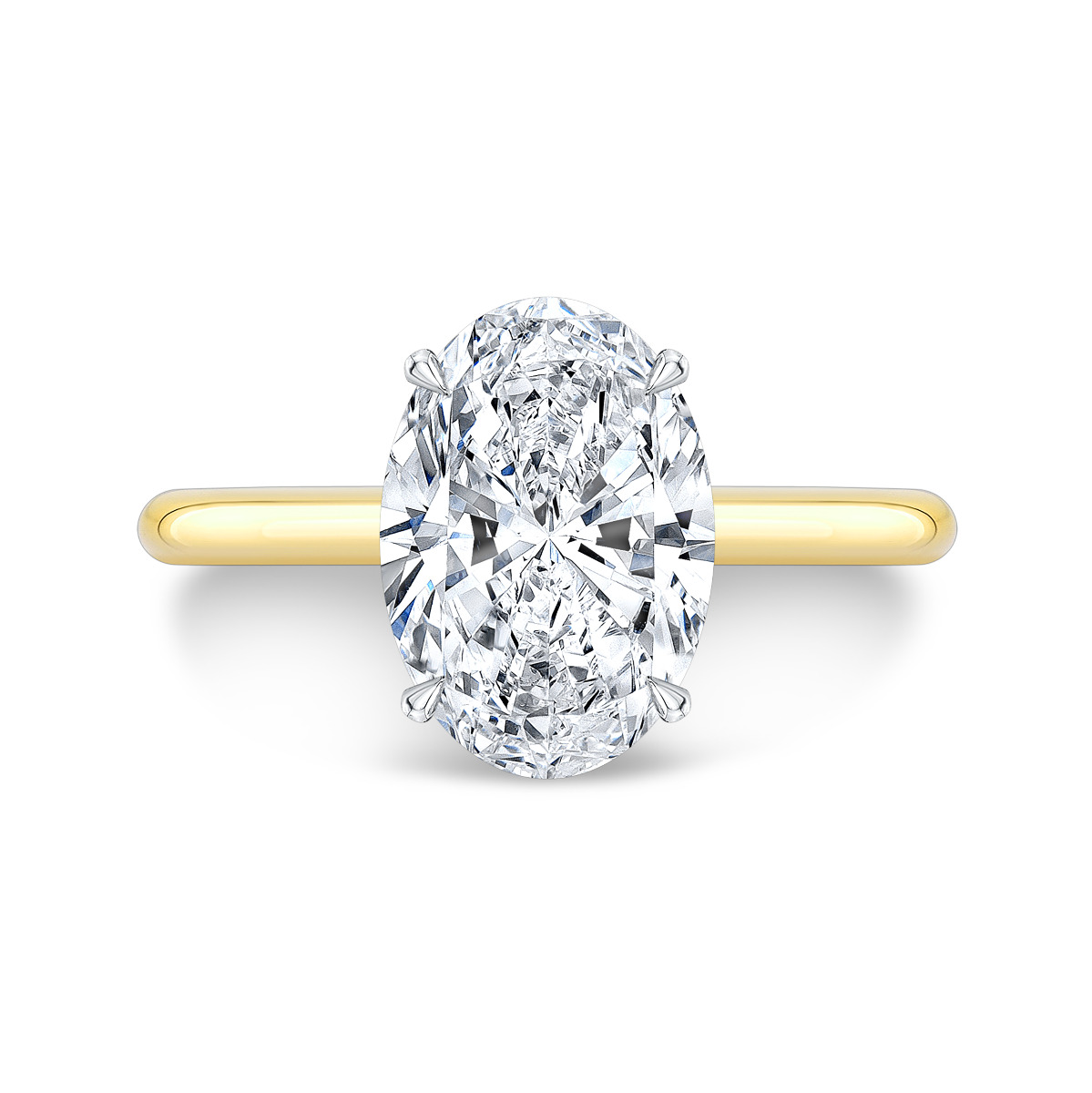 Solitaire Hidden Halo Pave Diamond Engagement Ring