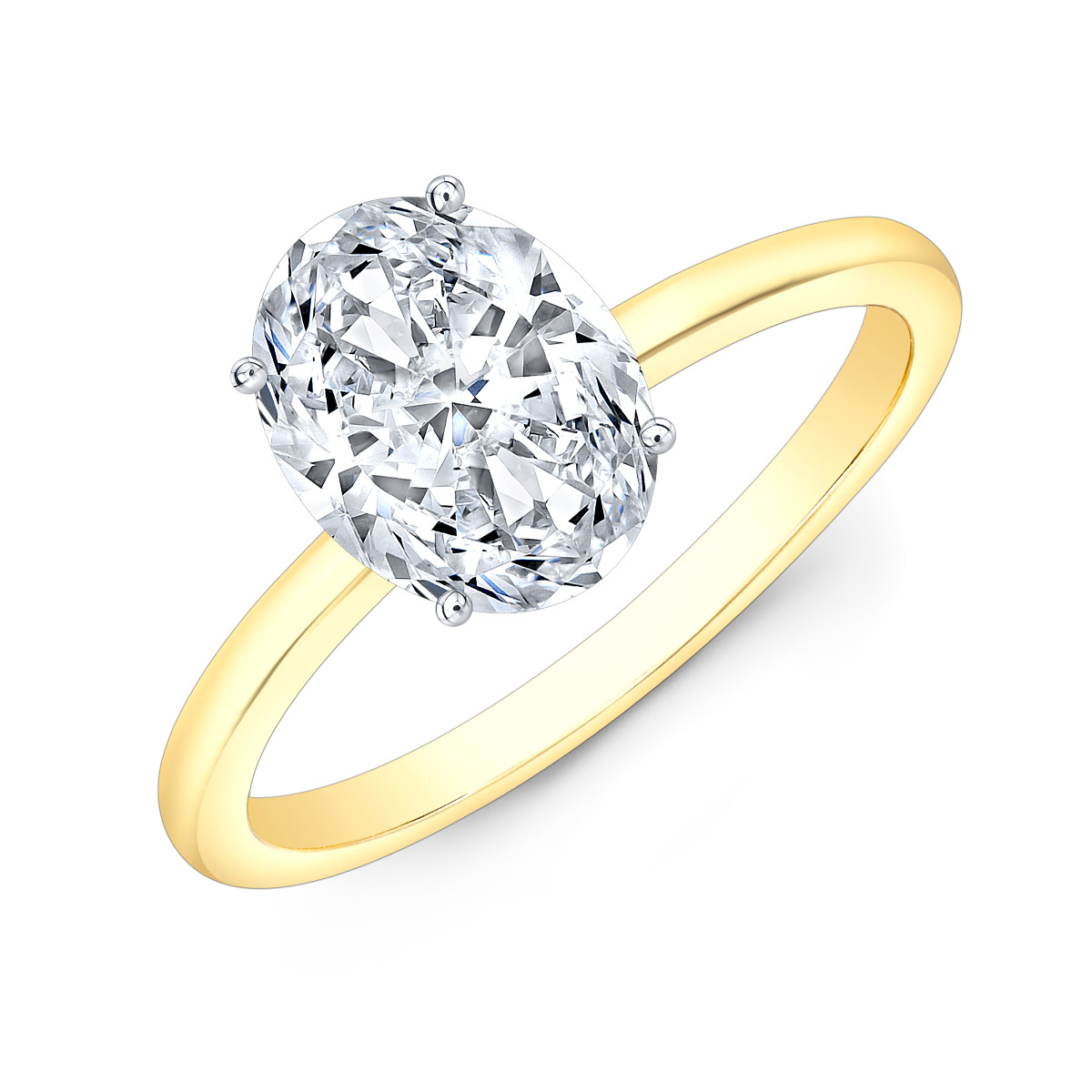 Thin Solitaire Diamond Engagement Ring