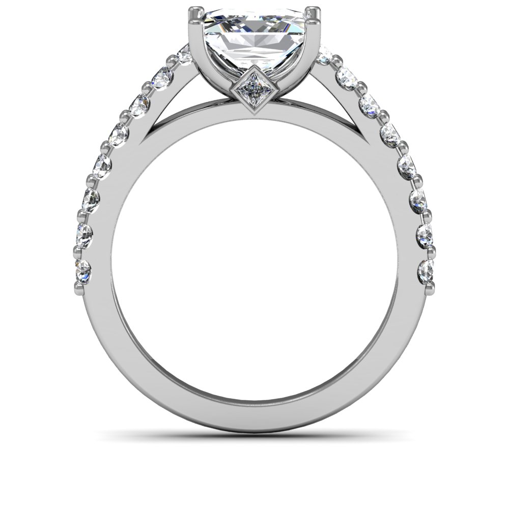 Pave Setting w/ Accents Natural Diamonds Engagement Ring