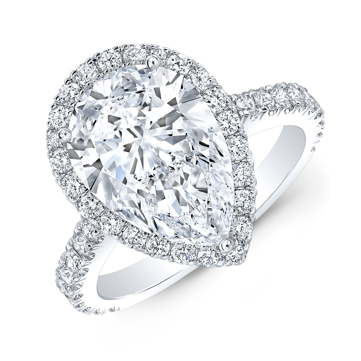 Cathedral Halo Pave Diamond Engagement Ring