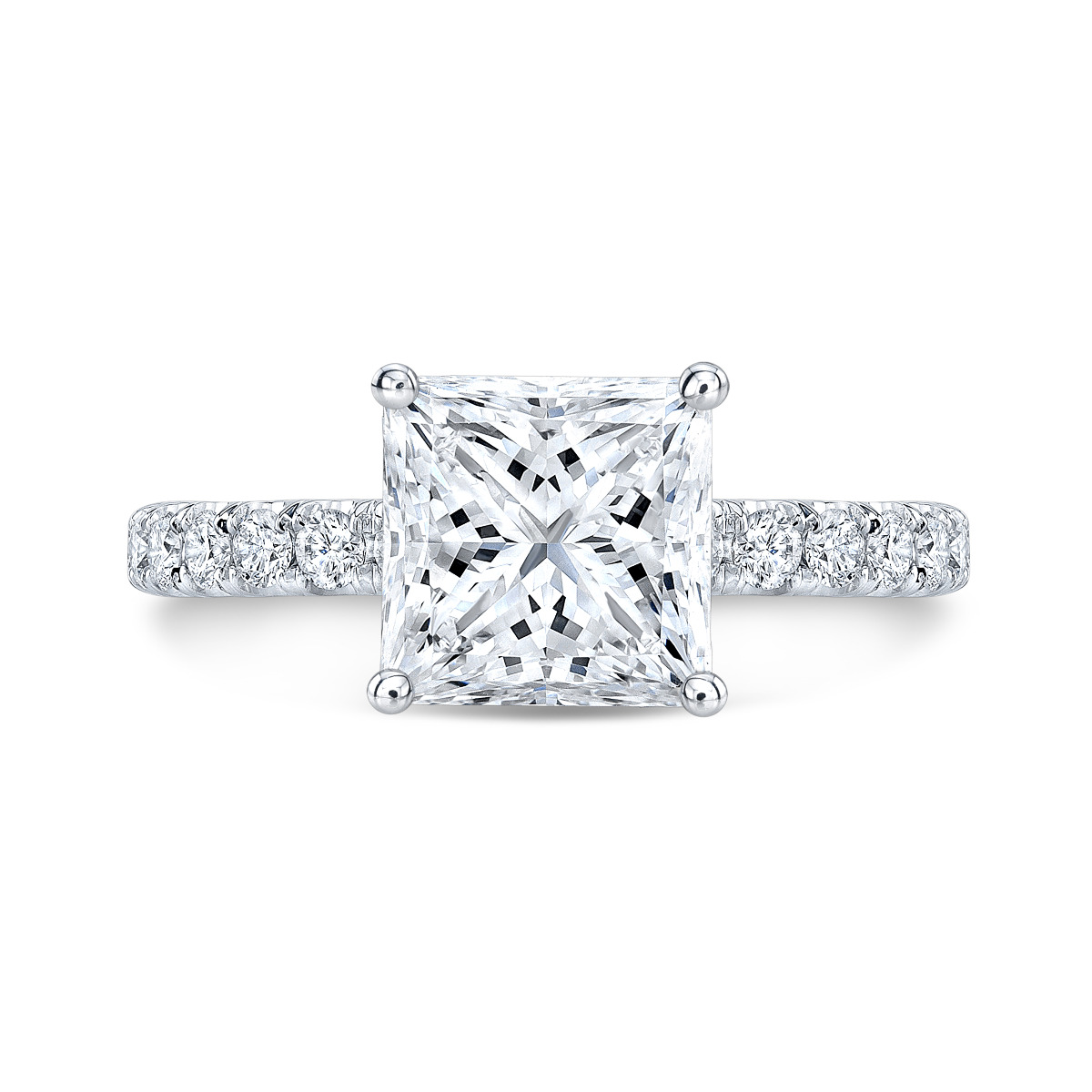 U-Pave Setting Diamond Engagement Ring