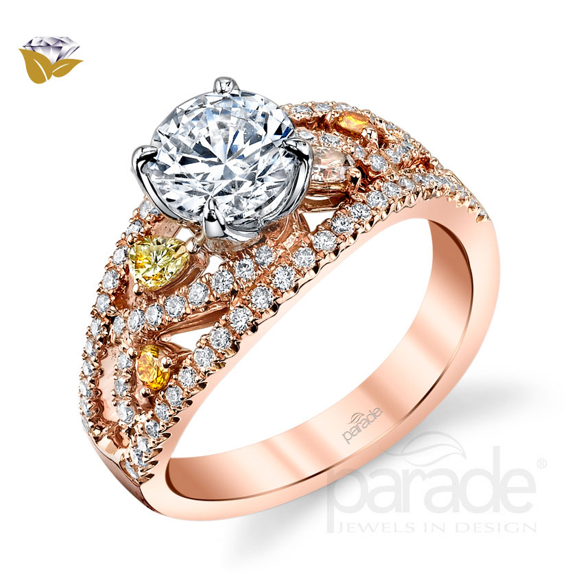 1.24 Ct. Cushion Cut Natural Diamond Parade Design Reverie Bridal Sculptured Scr R3295-R1