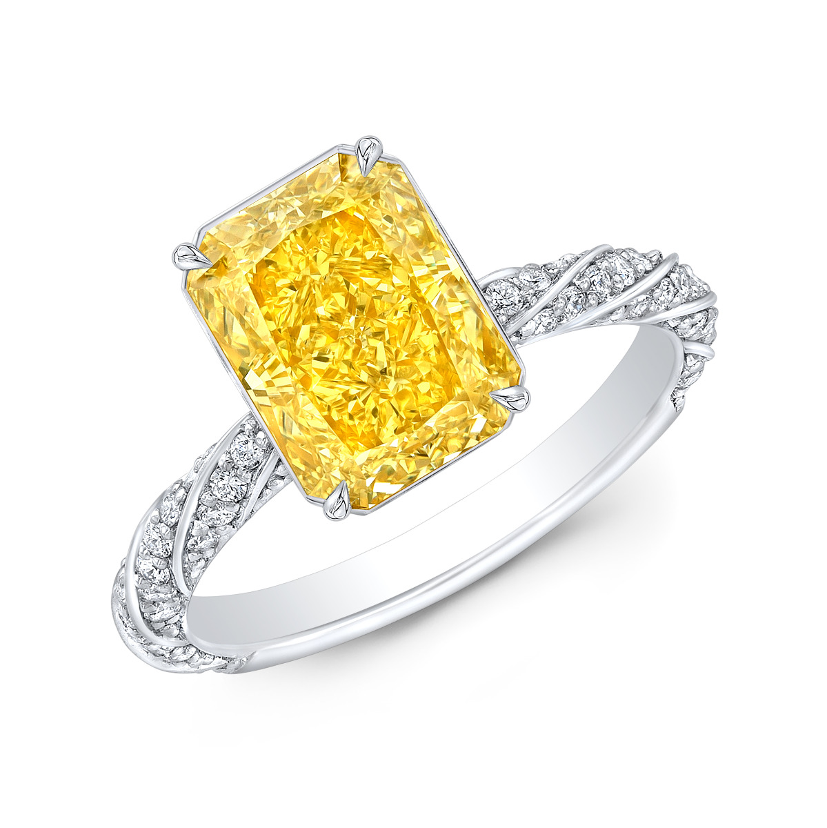 Twisted Rope Pave Diamond Engagement Ring