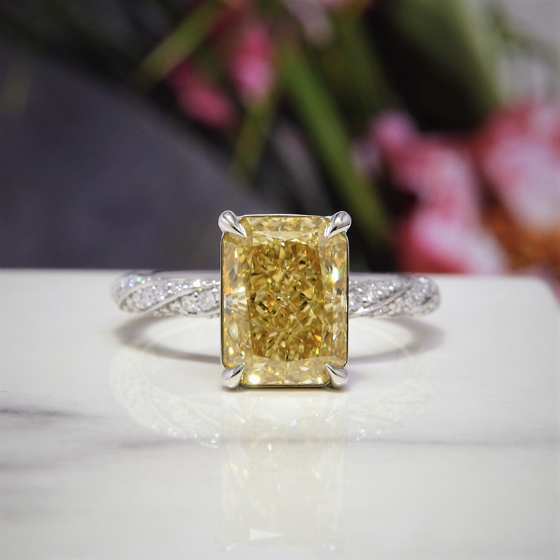 Yellow radiant cut diamond Clearance